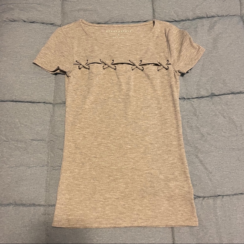 Aeropostale Grey Fitted Tee